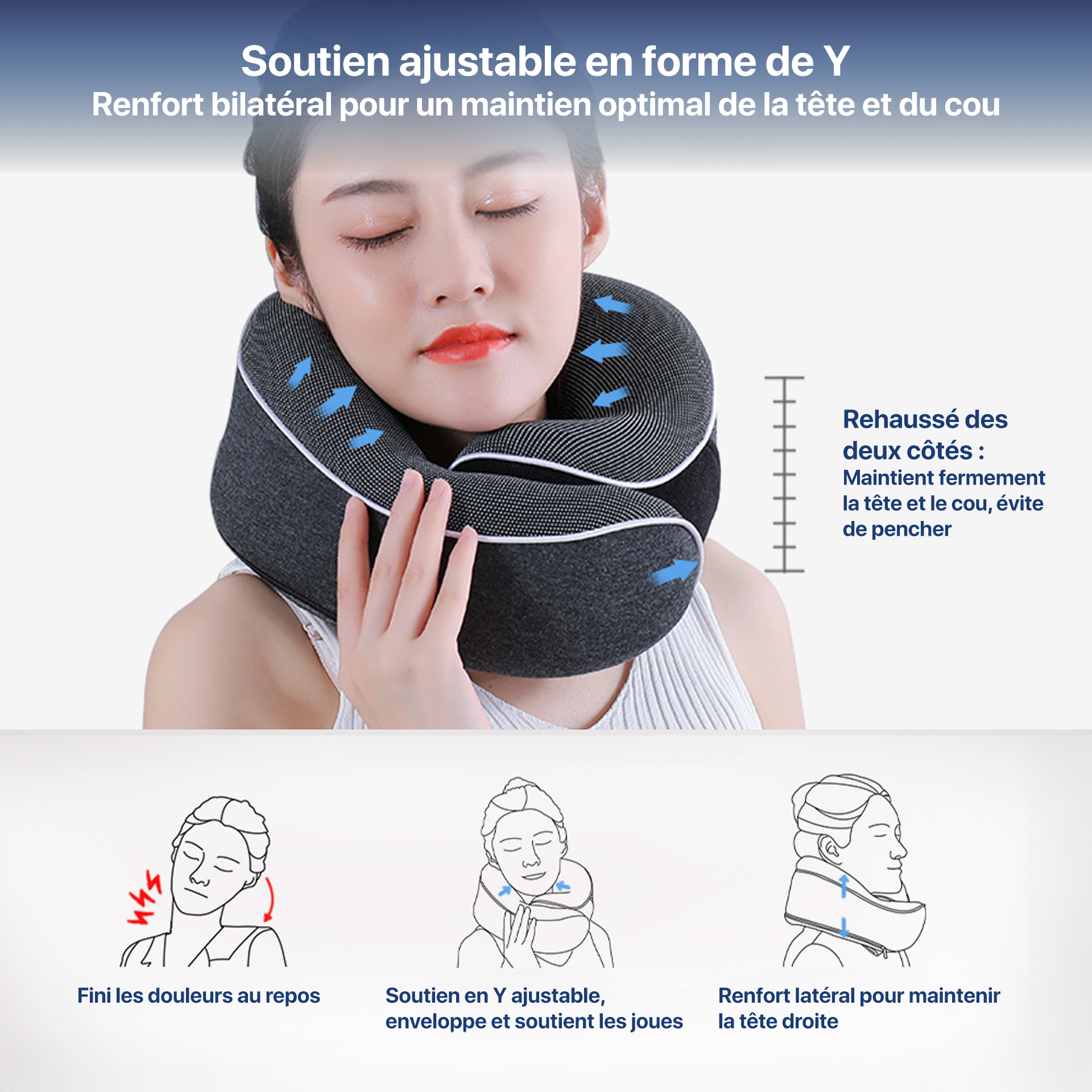 Oreiller cervical en mousse à mémoire de forme