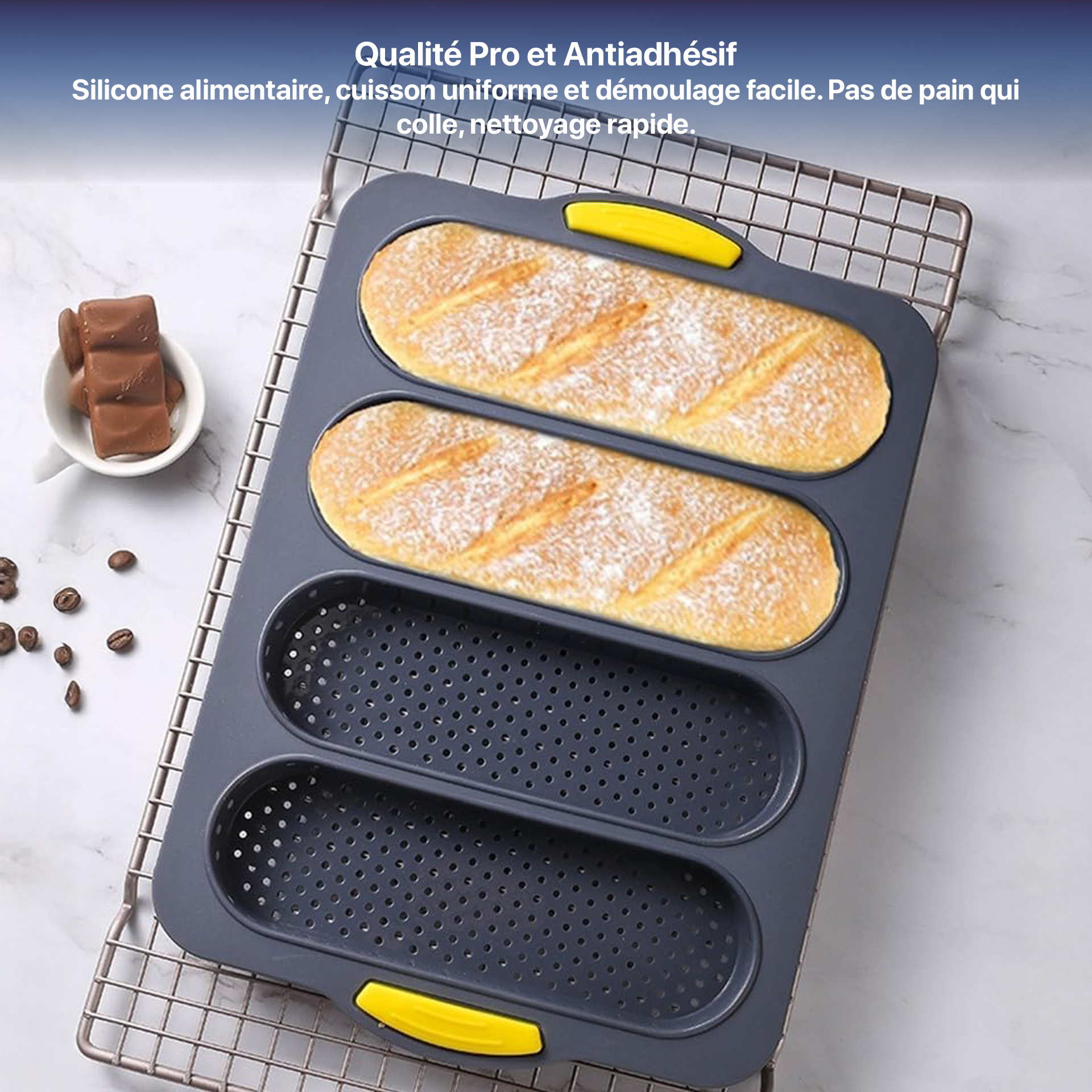 Moule à pain en silicone à quatre cavités
