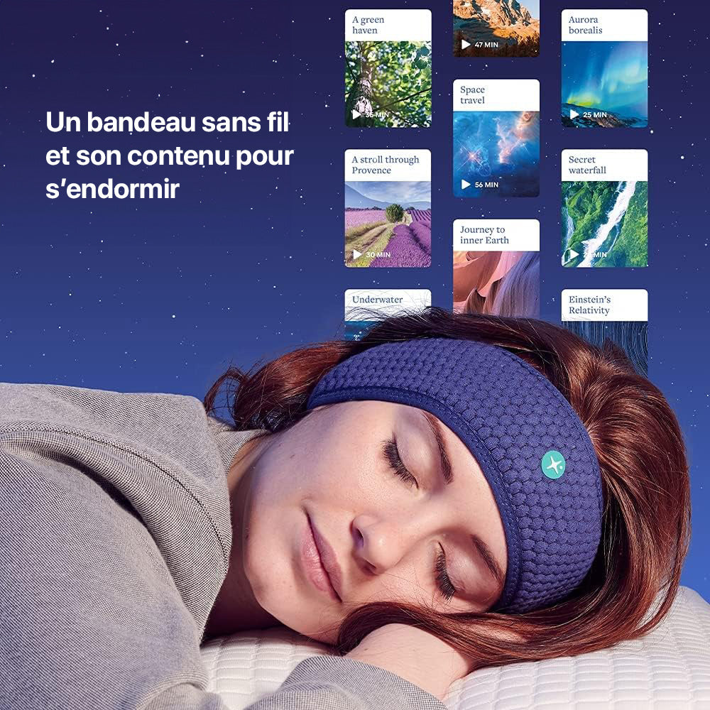 Masque de Sommeil Bluetooth avec Audio Hypnotique et Méditations Guidées