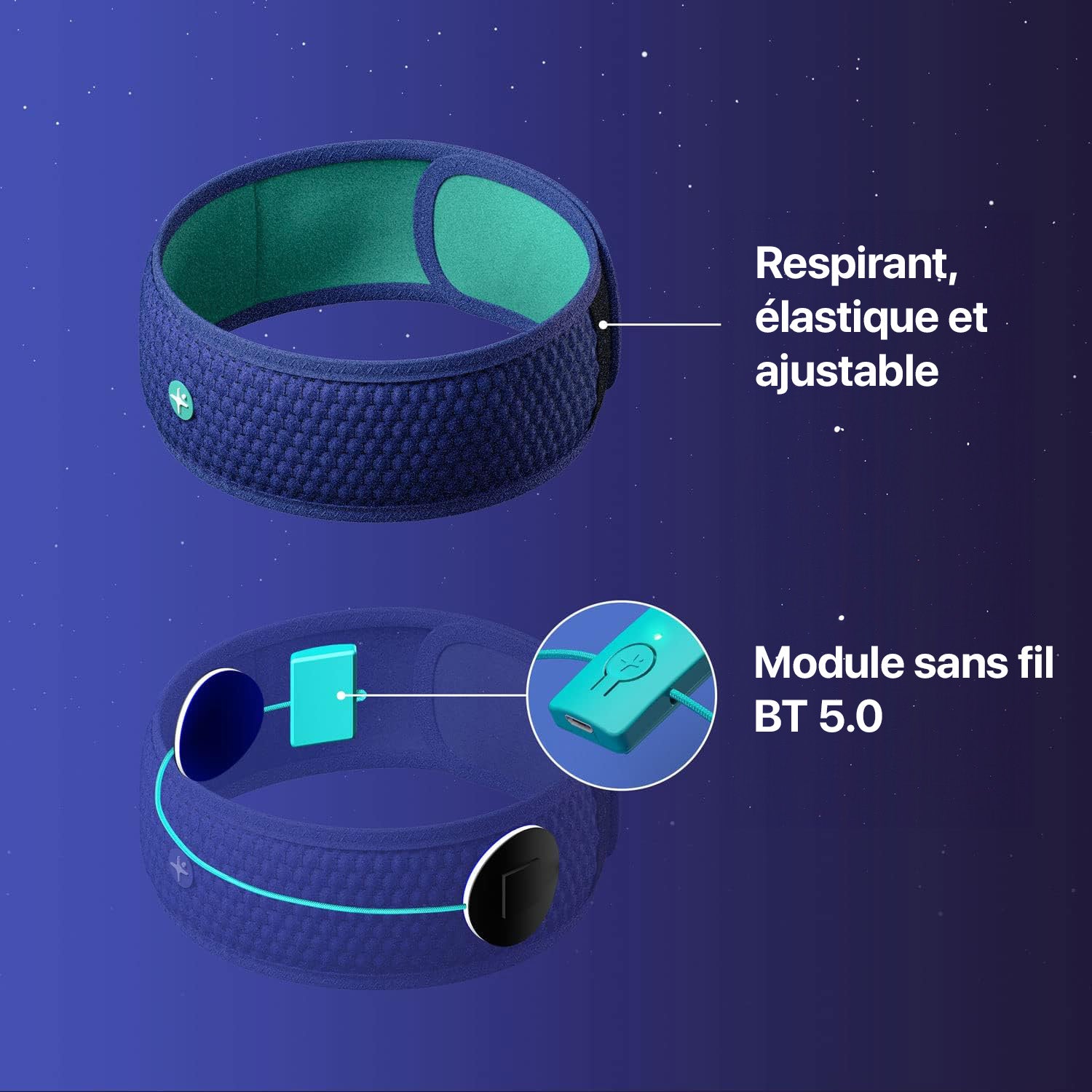 Masque de Sommeil Bluetooth avec Audio Hypnotique et Méditations Guidées
