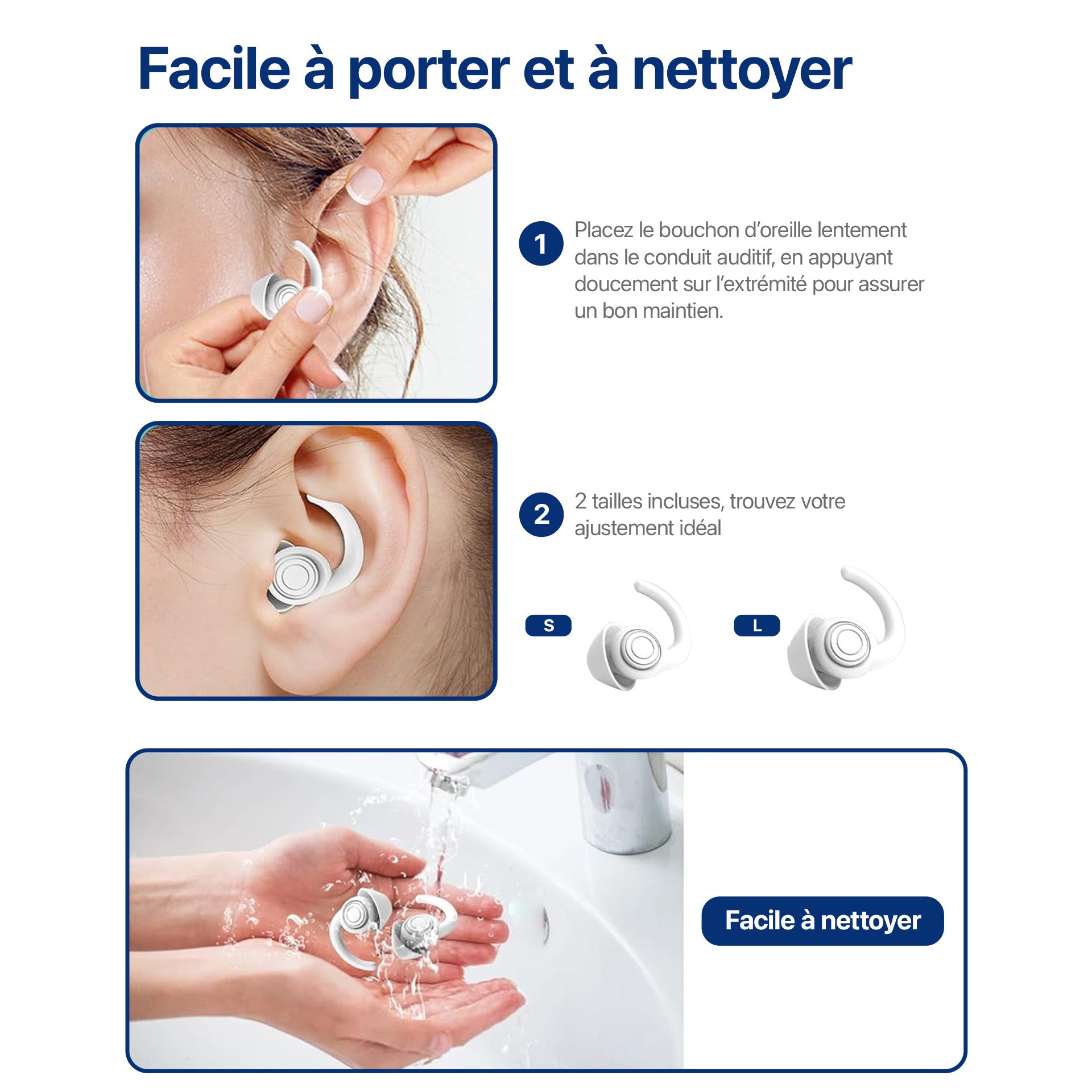 Bouchons d’oreilles antibruit réutilisables
