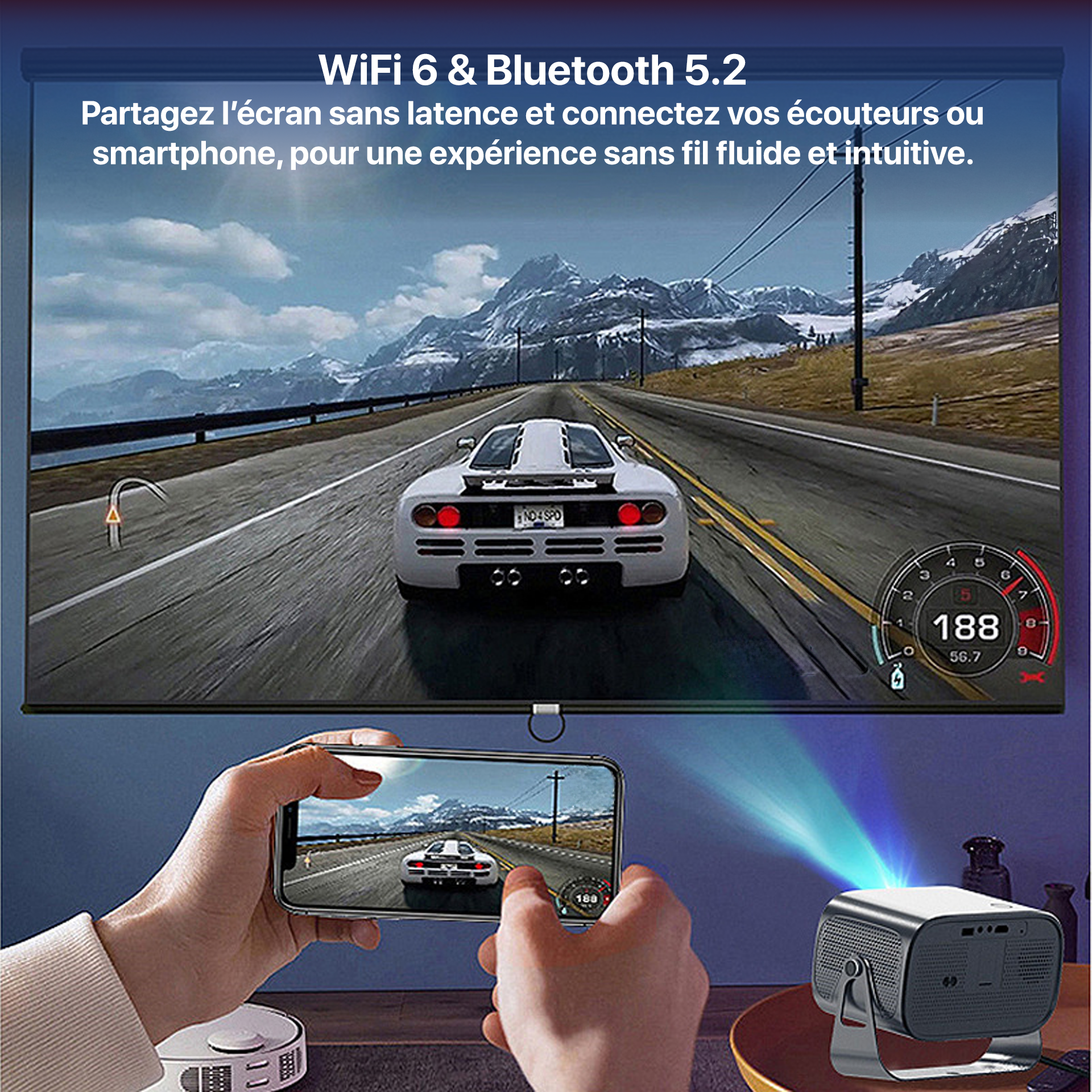 Rétroprojecteur avec WiFi et Bluetooth