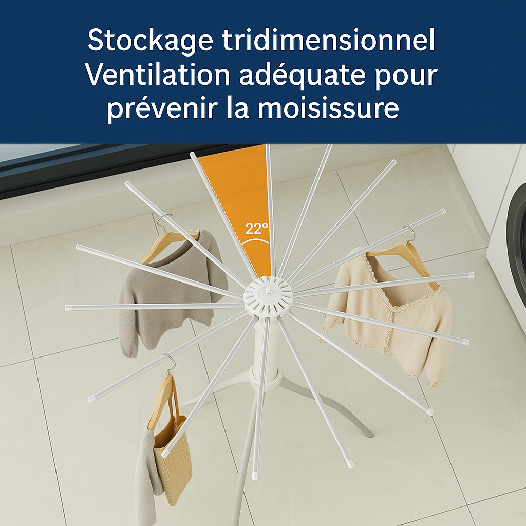 Séchoir à linge pliable sur pied
