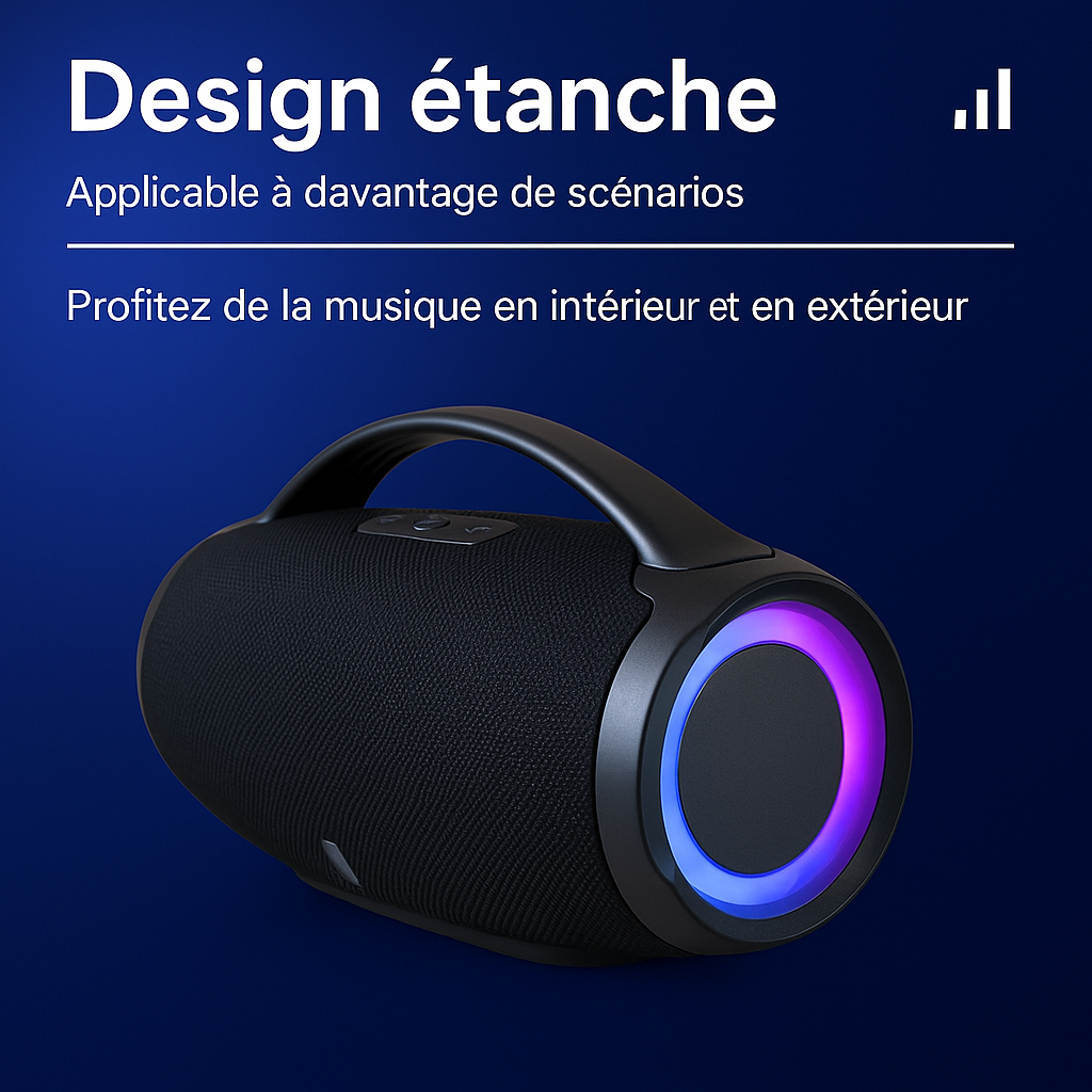 Haut-parleur Bluetooth portable, basses puissantes et aigus clairs