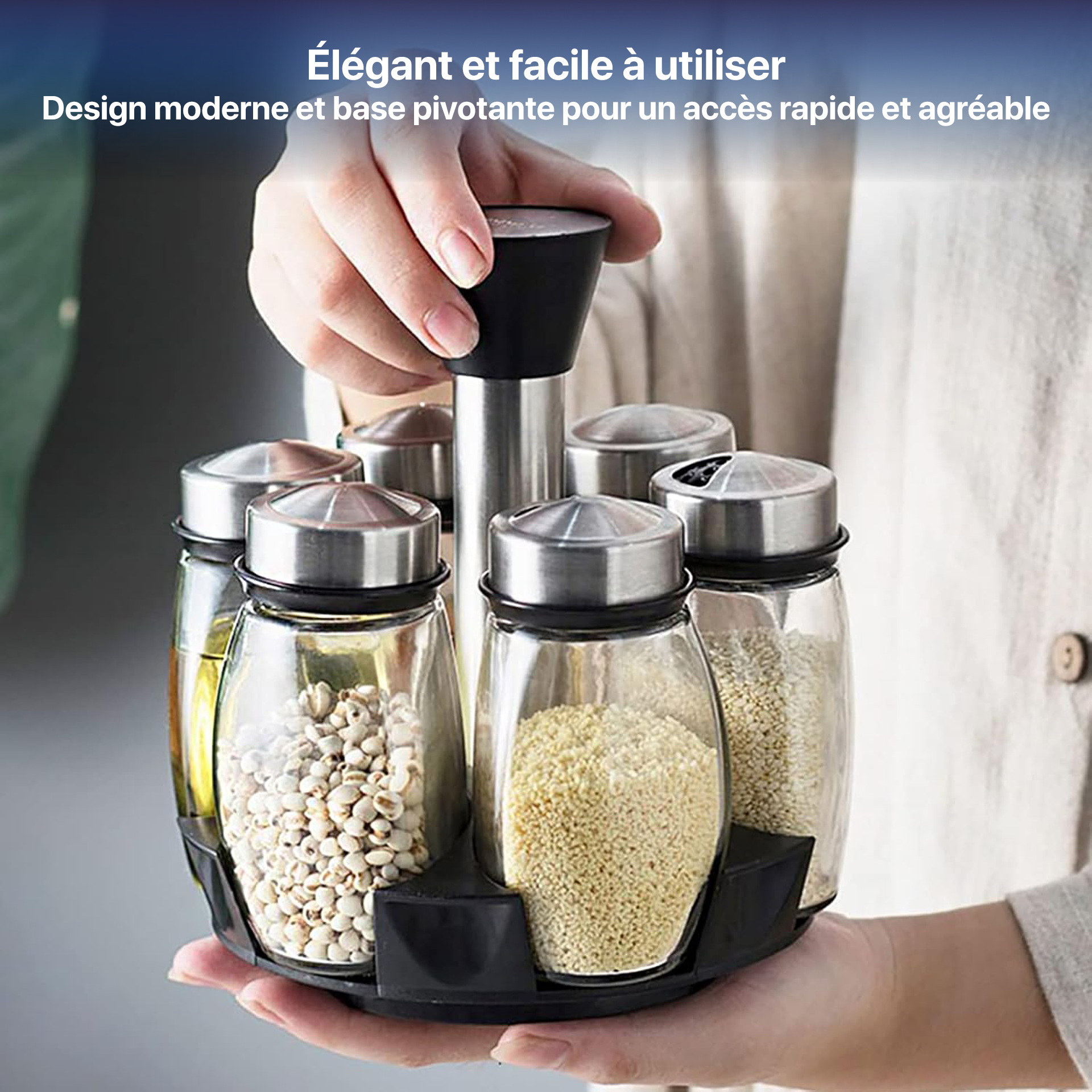 Ensemble de 7 bouteilles d'assaisonnement