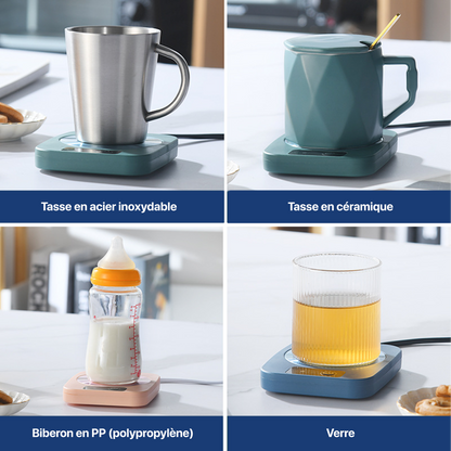 Chauffe-tasse, chauffe-café, dessous de verre thermostatique