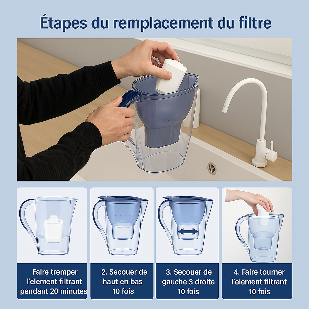 Bouilloire de Filtre, Eau Filtre de Charbon Actif