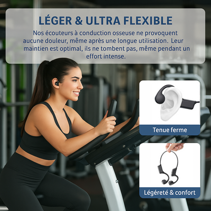 Casque Conduction Osseuse, Casque Bluetooth Sans Fil Sport