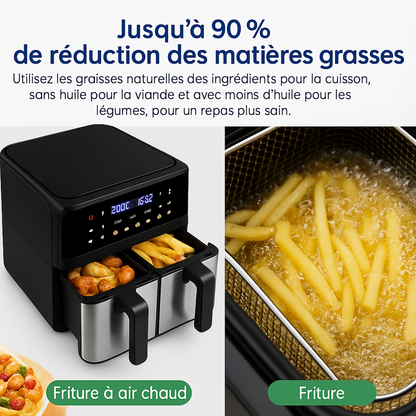 Friteuse à air domestique à double cuve