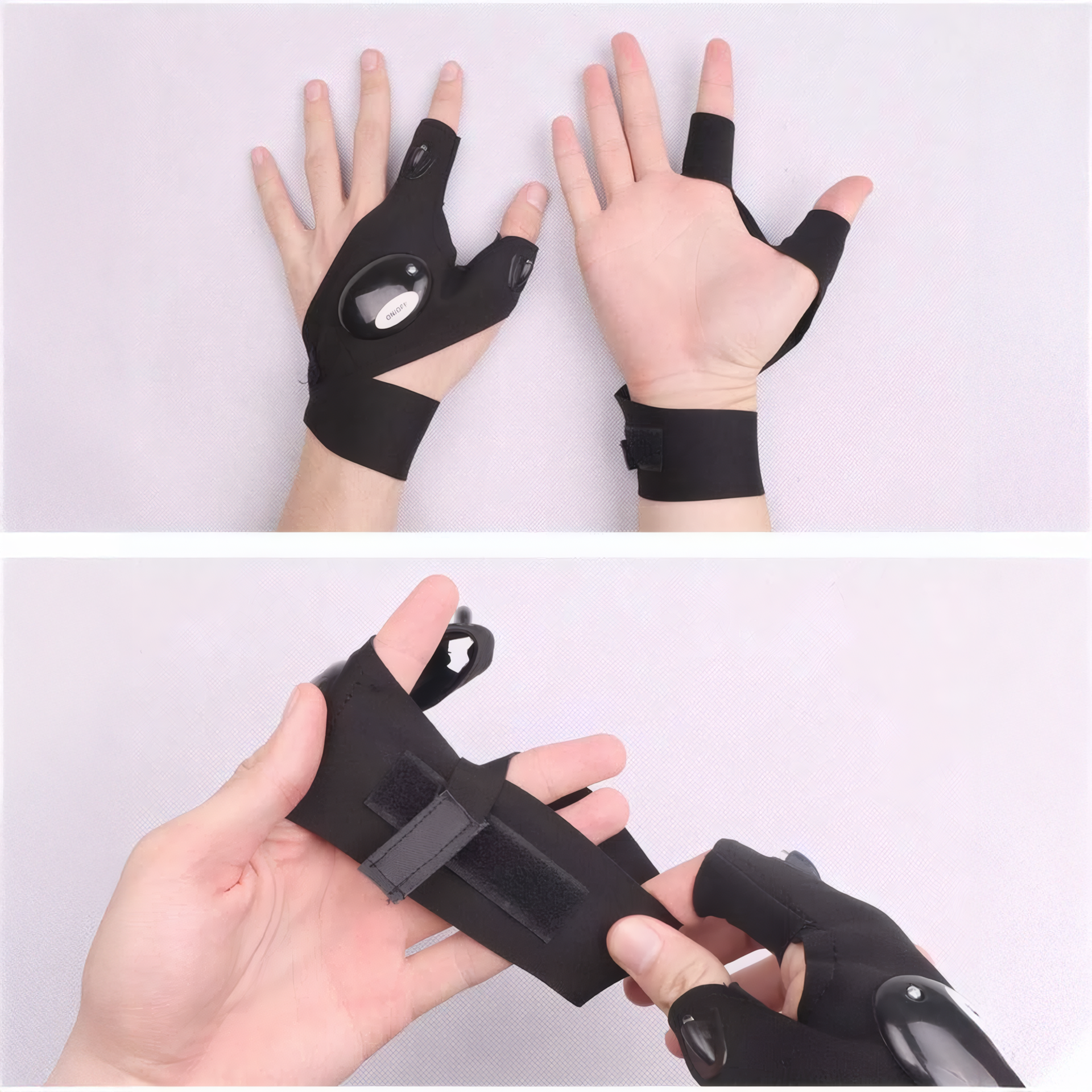 Gants de Pêche Extérieur Nuit électrique, Gants de Pêche LED