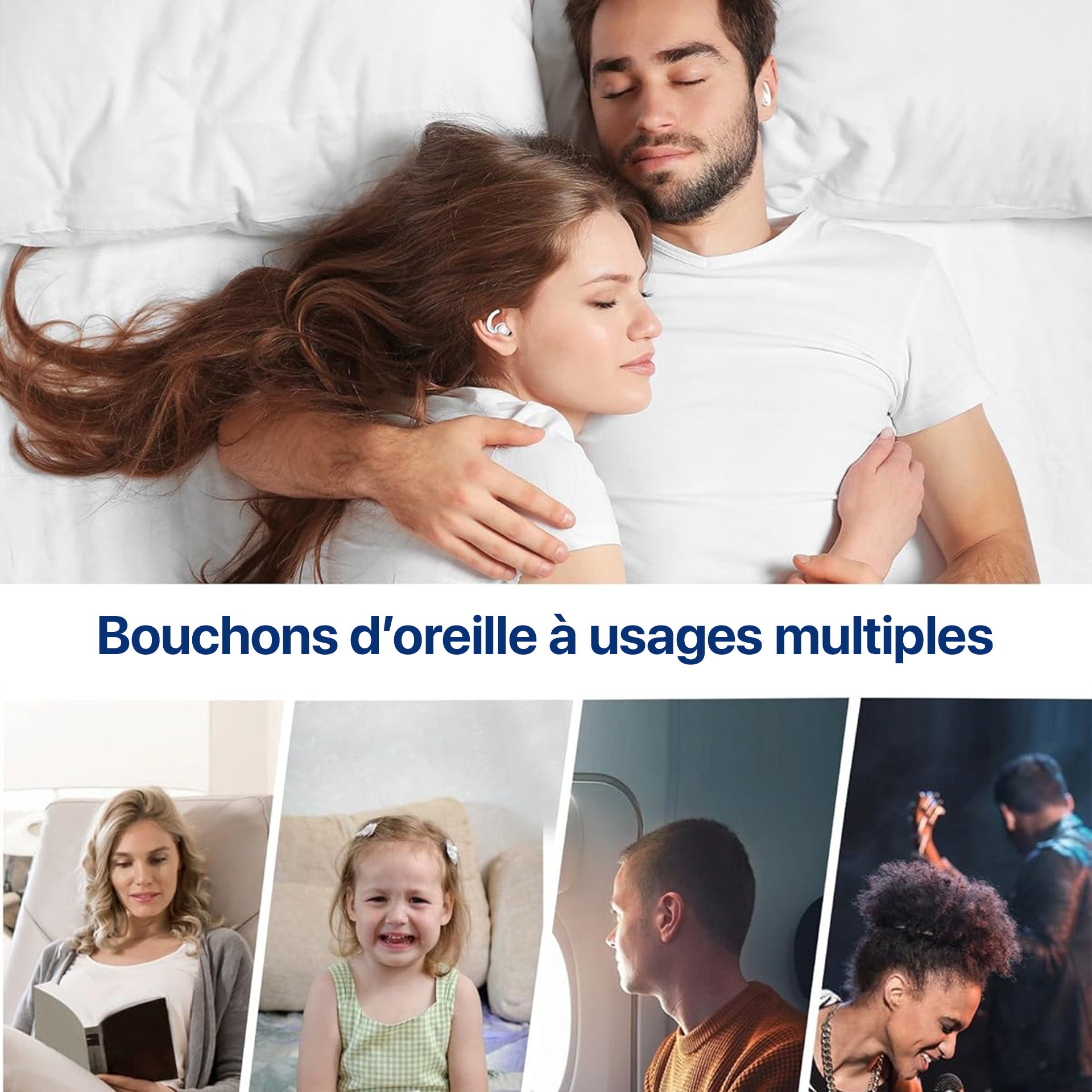 Bouchons d’oreilles antibruit réutilisables