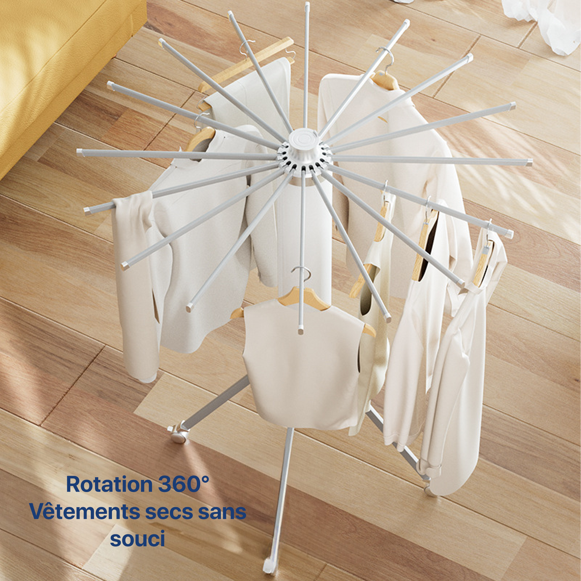 Séchoir à linge pliable sur pied