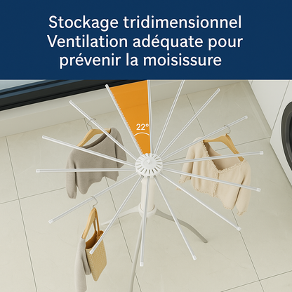 Séchoir à linge pliable sur pied