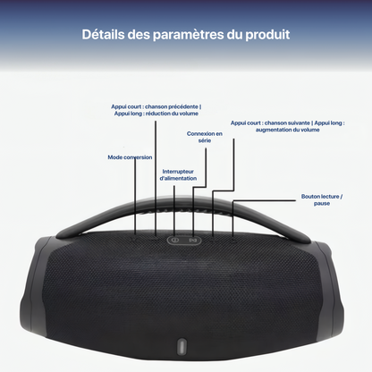 Haut-parleur Bluetooth portable, basses puissantes et aigus clairs