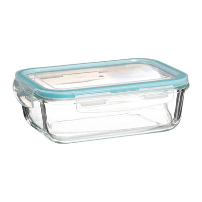 Boîtes-repas en verre [lot de 5] - récipients avec fermeture à clic - conteneurs de nourriture étanches - boîtes de repas pour contrôler les portions de nourriture